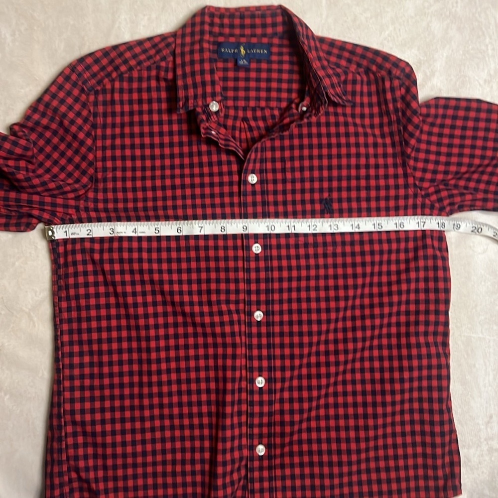 Polo by Ralph Lauren Red Checkered Boy’s Shirt sz L (14-16) - Picture 5 of 7